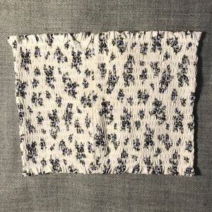 GARAGE white & blue floral tube top